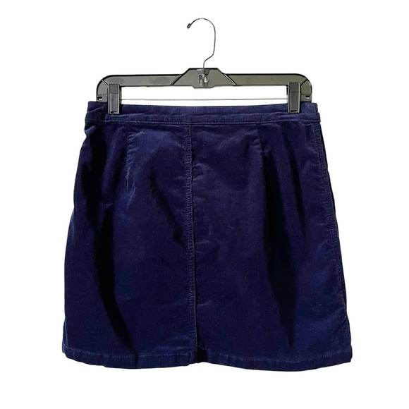 Mossimo Mini Skirt Womens Size 4 Blue Corduroy Floral Embroidered Stretch A Line - Picture 4 of 7